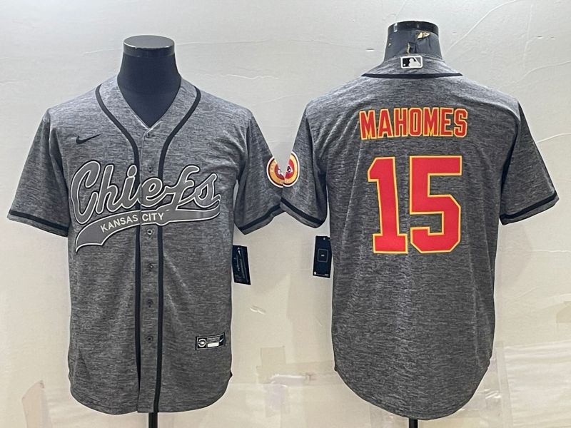 Men Kansas City Chiefs #15 Mahomes Grey hemp ash 2022 Nike Co branded NFL Jersey->kansas city chiefs->NFL Jersey